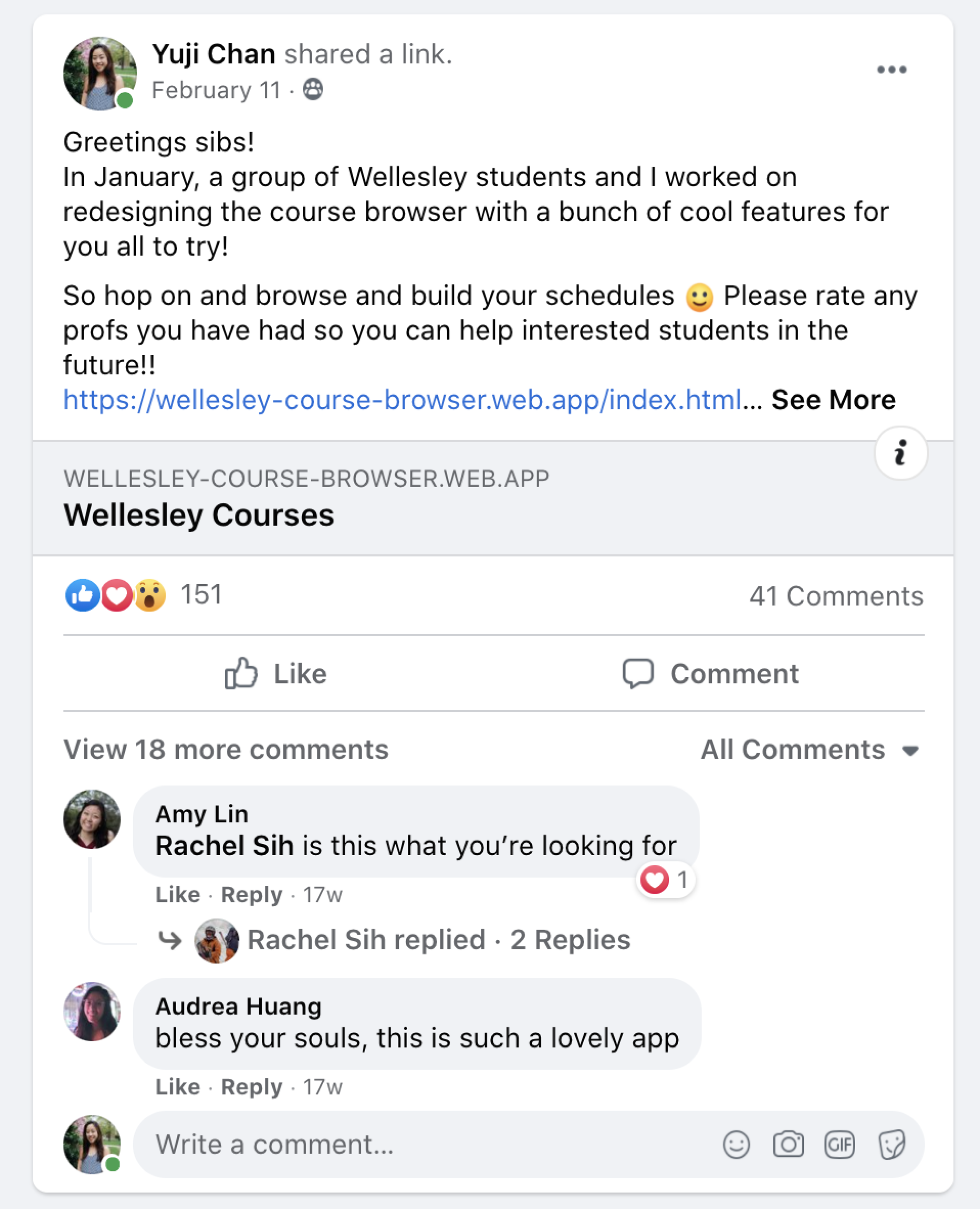 The Facebook post announcing the shipment of W.Hub